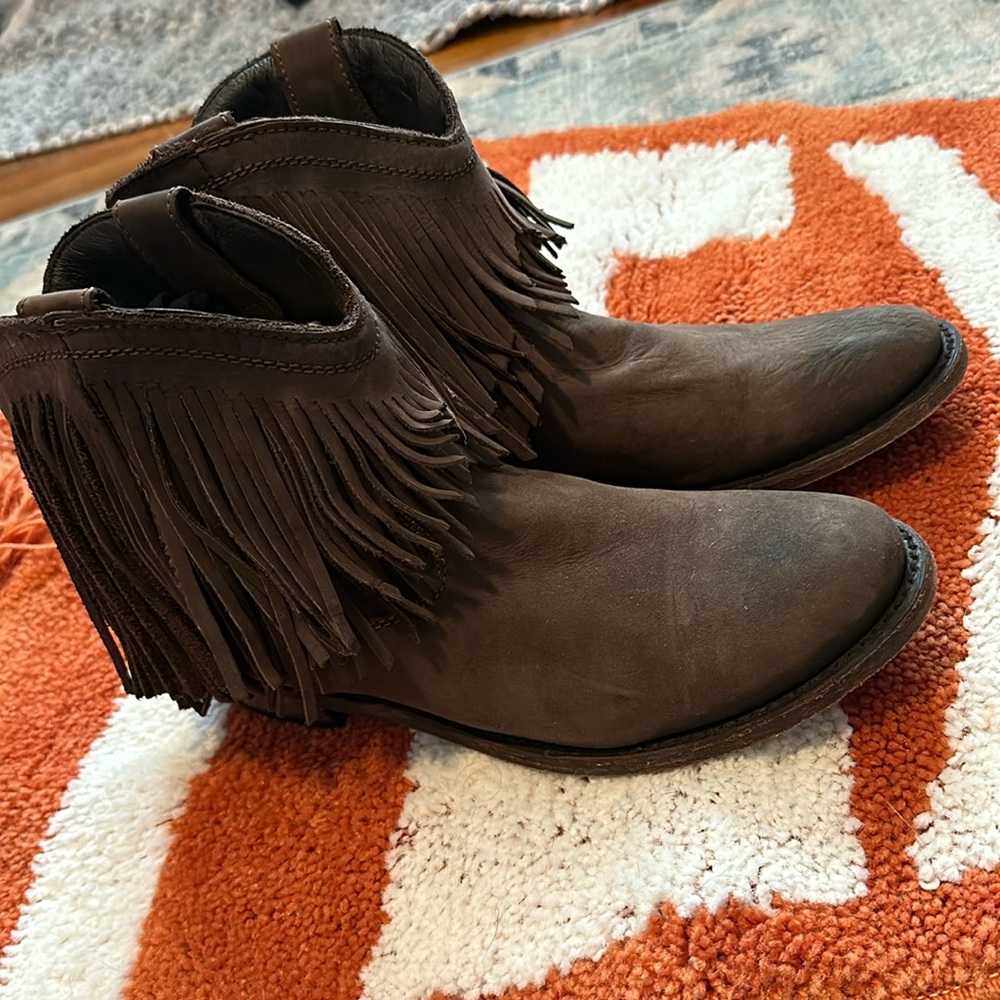 Liberty Black Fringe Booties size 9